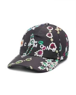 John Richmond Berretto Con Logo A Contrasto E Pattern