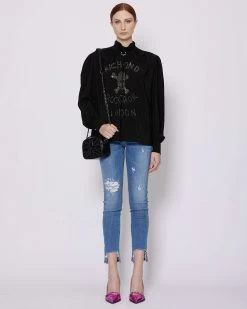 John Richmond Blusa Con Grafica Sul Davanti