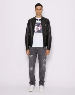 John Richmond Giacca In 100% Pelle Con Chiusura Con Zip