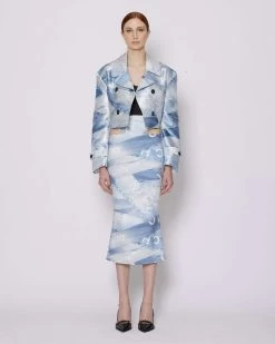 John Richmond Trench Crop Doppiopetto Con Pattern