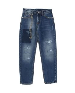 Jeans Con Catena Decorativa