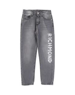 Jeans Con Logo Lungo La Gamba