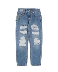 Jeans Con Strappi Effetto Used