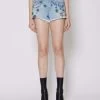 John Richmond Shorts A Vita Alta In Denim Con Pattern