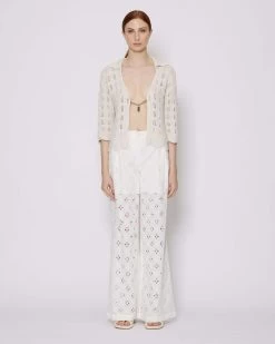 John Richmond Pantaloni Con Ricamo Tono Su Tono