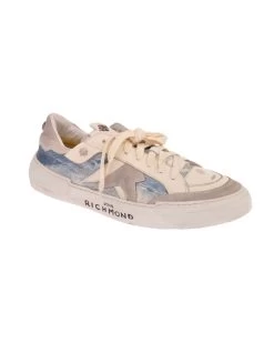 John Richmond Sneakers In Denim Con Logo Stampato