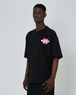 John Richmond T-shirt Con Grafica Applicata Sul Retro E Logo Impresso Sul Davanti