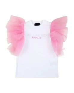 T-shirt Con Volant In Tulle