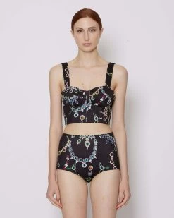 John Richmond Top Crop Con Pattern