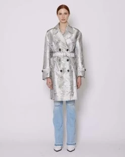 John Richmond Trench Doppiopetto Con Motivo Tono Su Tono