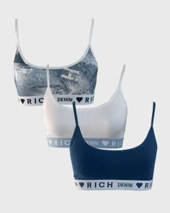Tripack Reggiseni A Fascia Denim