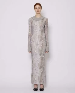 John Richmond Abito Lungo Con Polsini A Coste